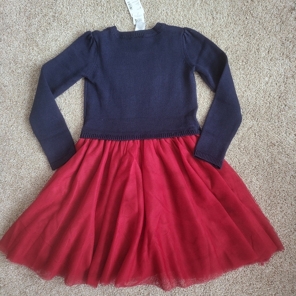 ♥️NWT♥️ GYMBOREE Girls' Navy & Red Tulle Dress with Gold Key Details - Picture 4 of 7